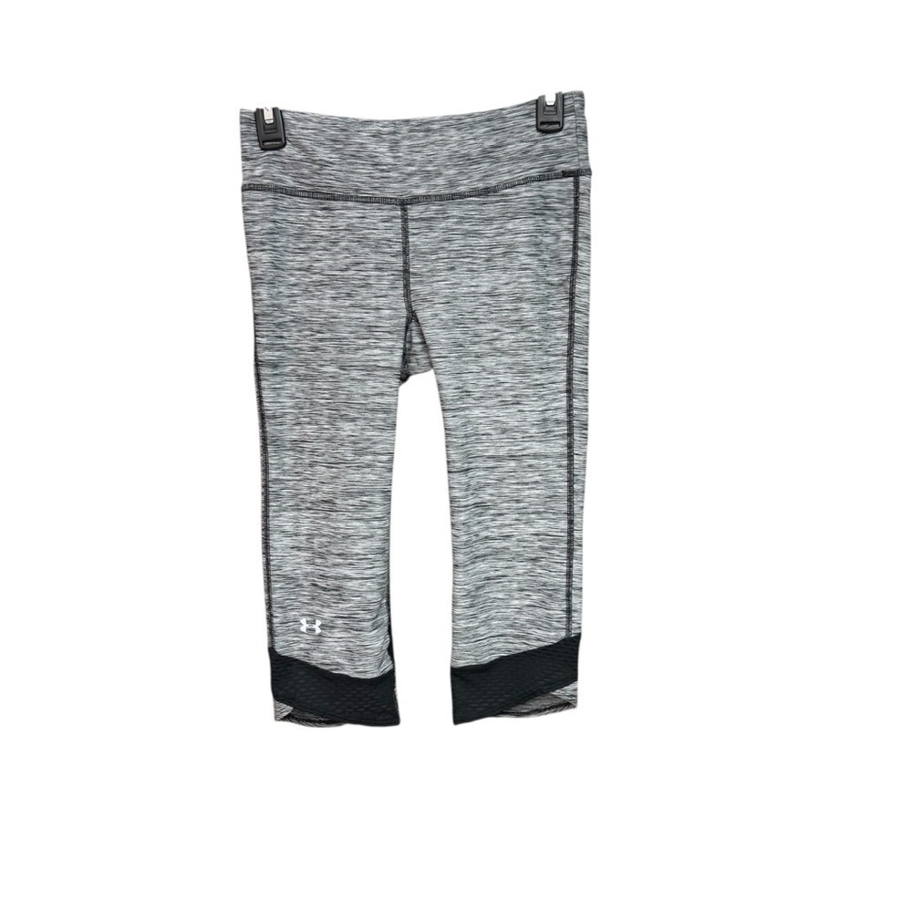 Under Armour size small Heathered Gray Leggings black detailing